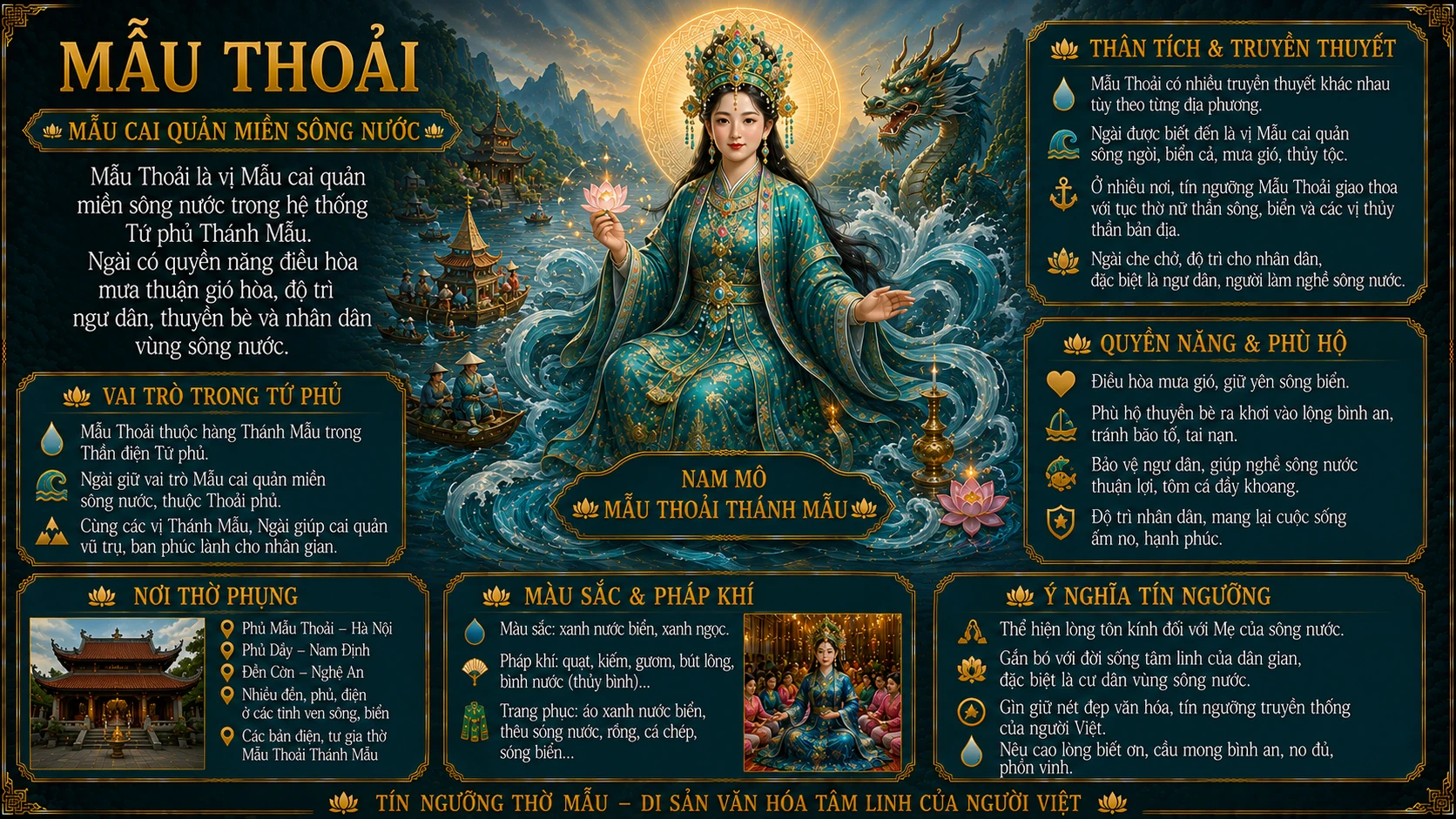 Mẫu Thoải – Các hình tượng nữ thần sông nước
